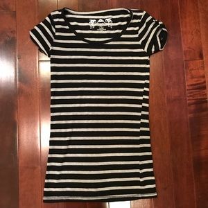 poof! Scoopneck Strip Short Sleeve T Shirt Size S